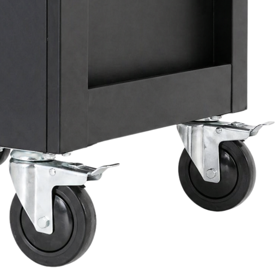 RETTER Werkzeugwagen R23 inkl. 372 Werkzeuge und VDE-Werkzeug, Alu-Einlagen, Holzplatte, 12V Akku Schlagschrauber und Akku Ratsche