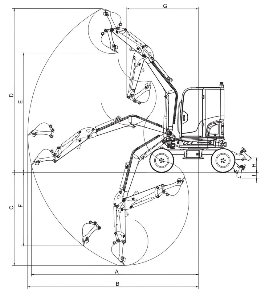 Mobilbagger 4100 kg - XN35LPRO Rhinoceros 3 Zylinder Kubota Motor - 25 PS