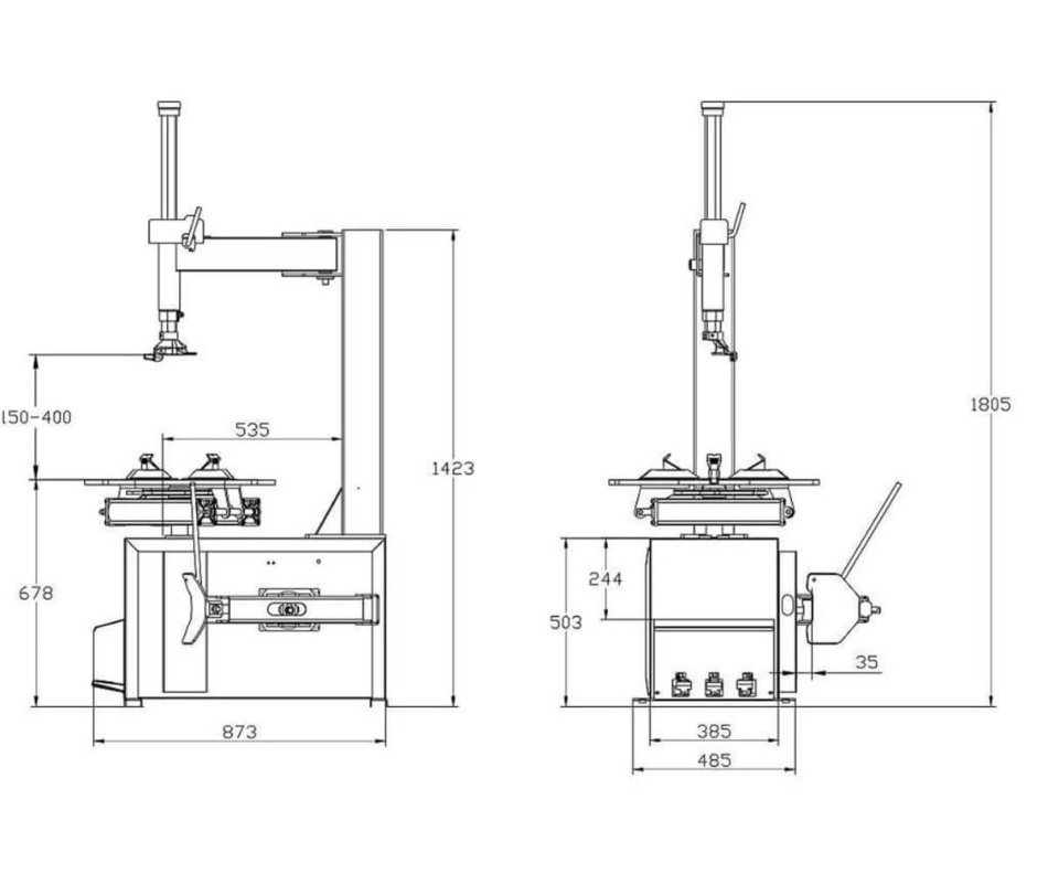 Reifenmontagemaschine RTM706A Reifenbreite bis 13 Zoll / 380V