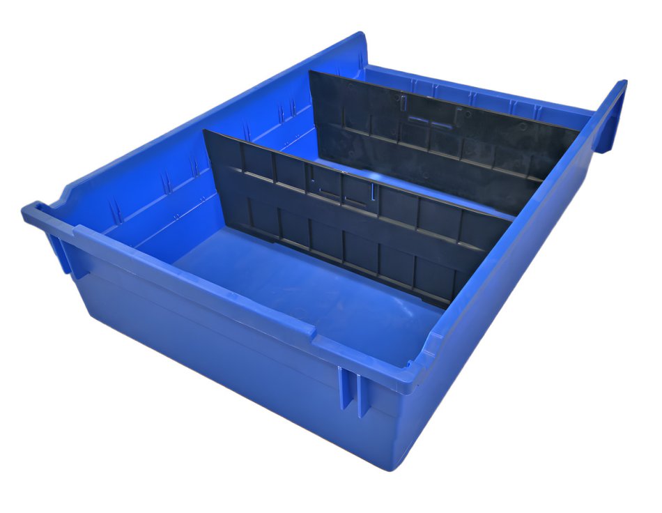 Sichtlagerkasten Blau 350×550 mm – mit Aufhängelasche