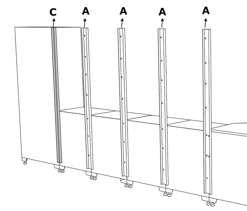 Befestigung - Deluxe Verbindungsstück 105 x 15 x 1956 mm | RETTER Schranksystem - RT01Y8018