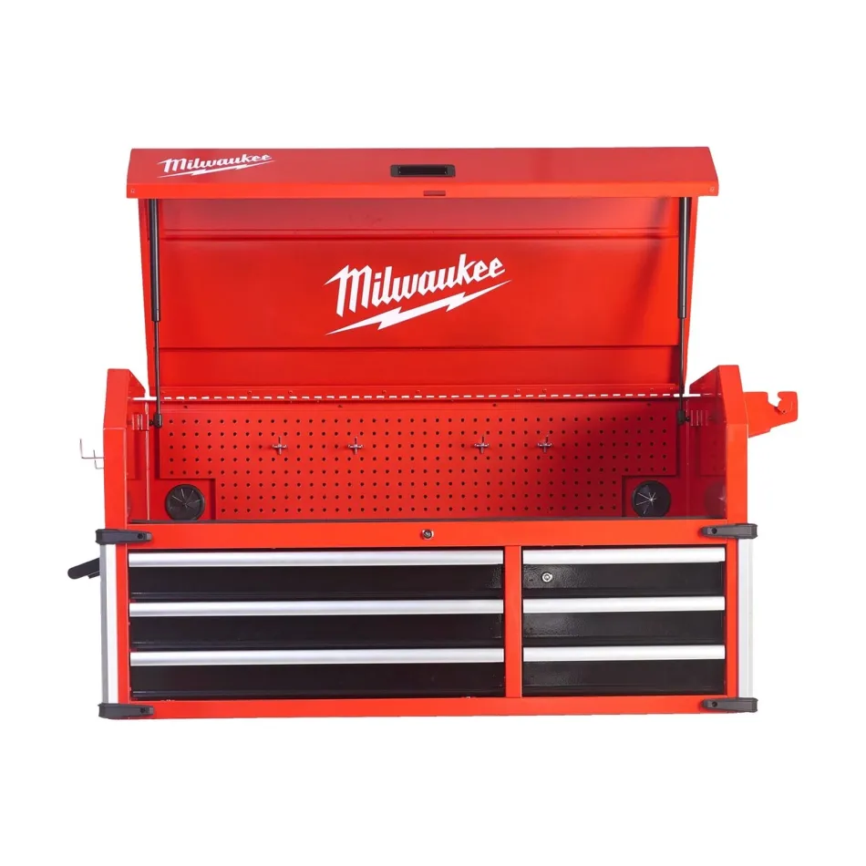 Stahl-Lagerschrank Aufsatz mit 6 Schubladen | 117 cm (46 Zoll) Werkstattwagen-Erweiterung - Milwaukee STC46-1 – Produktansicht auf weißem Hintergrund