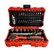RETTER 35-teiliger 1/4" Steckschlüssel- und Bit-Ratschenkasten | Mini Ratsche mit Stecknüssen, Bits und Verlängerung – für Auto, Werkstatt & Heimgebrauch