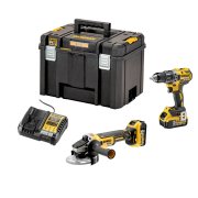Akku Bohrmaschine + Winkelschleifer SET 5-tlg. |  2x 18 Volt XR Li-Ion 5.0 Ah Akku | DeWALT - DCK2020P2T