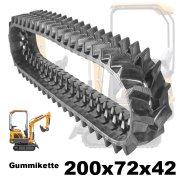 Gummikette Minibagger Kette 200x72x42