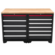 RETTER Werkstatt-Schrankkombination 1422 x 507 x 958 mm mit Massivholz-Arbeitsplatte RTP3H14