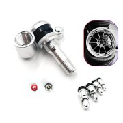 SET 4 Stück Stahlventil-Felgenventile 11,3 mm - in Silber