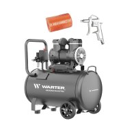 Flüsterkompressor 230V - WC50 PRO | 50L - 8 bar inkl. Luftdruckpistole und Druckluftschlauch 1,5 m | WARTER Druckluft Technik