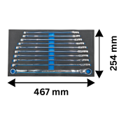 Gelenk-Ratschen-Schlüsselsatz 10-tlg. metrisch lange Ausführung