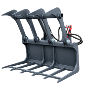 Holzgreifer hydraulisch für Kompaktlader - AGROX Hoflader Greifer Anbaugerät L480S - L360S