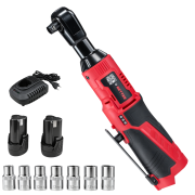 RETTER 12V Akku Ratsche 1/2" 50Nm inkl. 2 Akkus, Ladegerät und 7 Stecknüsse 10-16mm