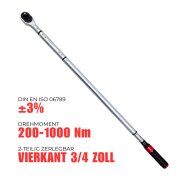 Drehmomentschlüssel inkl. Koffer mit +/- 3% Toleranz 200 - 1000 Nm