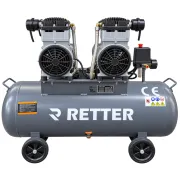 RETTER RT1065 100-Liter-Kompressor mit zwei 1.500-W-Motoren – Vorderansicht