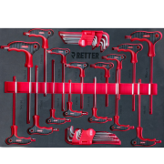 RETTER Werkzeug-Schaumstoffeinlage | T-Griff-Schlüssel-Satz (Torx & Innensechskant) - 567 x 408 x 32 mm